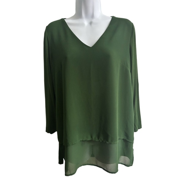Michael Kors Elegant Green V-Neck Women's Top - Picture 1 of 4
